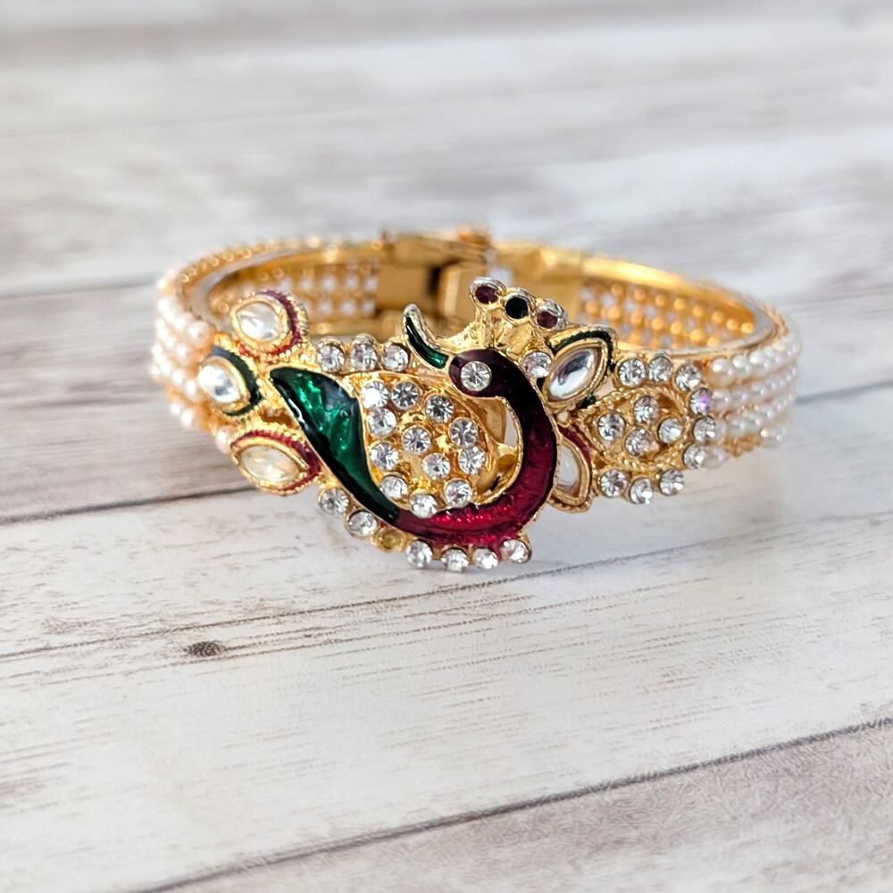 Vintage Bracelet Hinged with Bird Design - Condition Issues